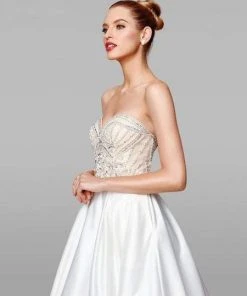 Clarisse - 600157 Beaded Sweetheart Satin A-line Gown