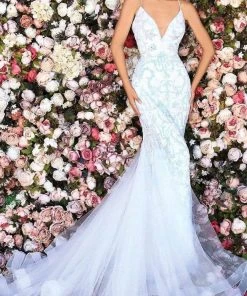 Clarisse - 800227 Spaghetti Strap Sequined Mermaid Gown