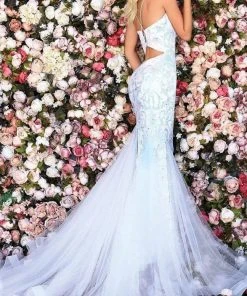 Clarisse - 800227 Spaghetti Strap Sequined Mermaid Gown