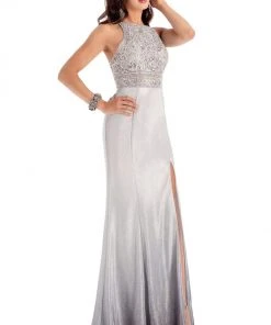 Clarisse-8100SleevelessEmbellishedBodiceSheathDress