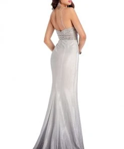 Clarisse-8100SleevelessEmbellishedBodiceSheathDress