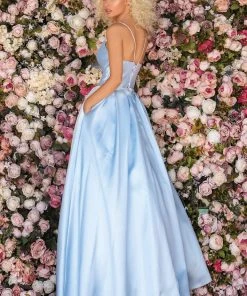 Clarisse - 8199 Mikado Plunging V-Neck Ballgown 5 Clarisse - 8199 Mikado Plunging V-Neck Ballgown