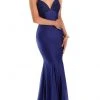Clarisse - 8209 Embroidered V-neck Trumpet Dress