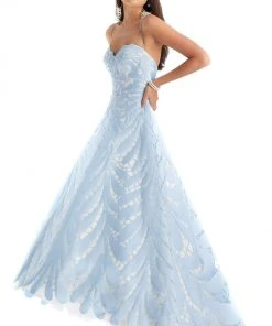 Clarisse - 8227 Sweetheart Bodice Laser Cut High Low Gown