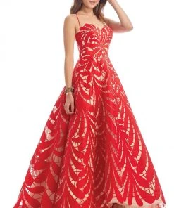 Clarisse - 8227 Sweetheart Bodice Laser Cut High Low Gown