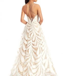 Clarisse - 8227 Sweetheart Bodice Laser Cut High Low Gown