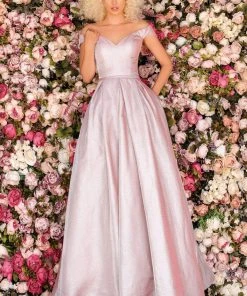 Clarisse - 8231 Off-Shoulder Pleated Ballgown