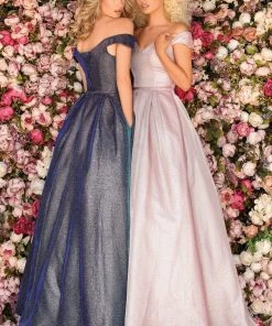 Clarisse - 8231 Off-Shoulder Pleated Ballgown