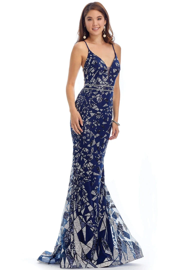 Clarisse - 8240 Sexy V-Neck Geometric Sheath Dress 3 Clarisse - 8240 Sexy V-Neck Geometric Sheath Dress