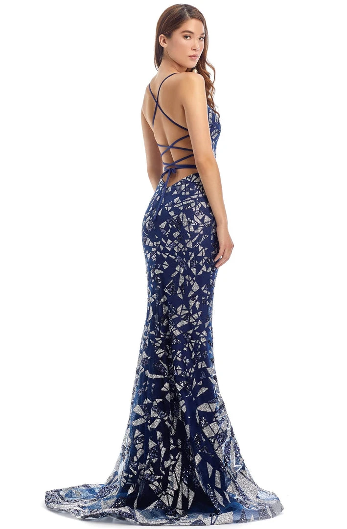 Clarisse - 8240 Sexy V-Neck Geometric Sheath Dress 4 Clarisse - 8240 Sexy V-Neck Geometric Sheath Dress