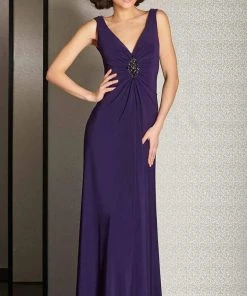 Clarisse - M6252 Classic V-Neckline Evening Gown