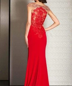 Clarisse - M6259 Bejeweled V-neck Dress