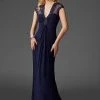 Clarisse - M6412 Embellished V Neck Evening Gown 1 Clarisse - M6412 Embellished V Neck Evening Gown