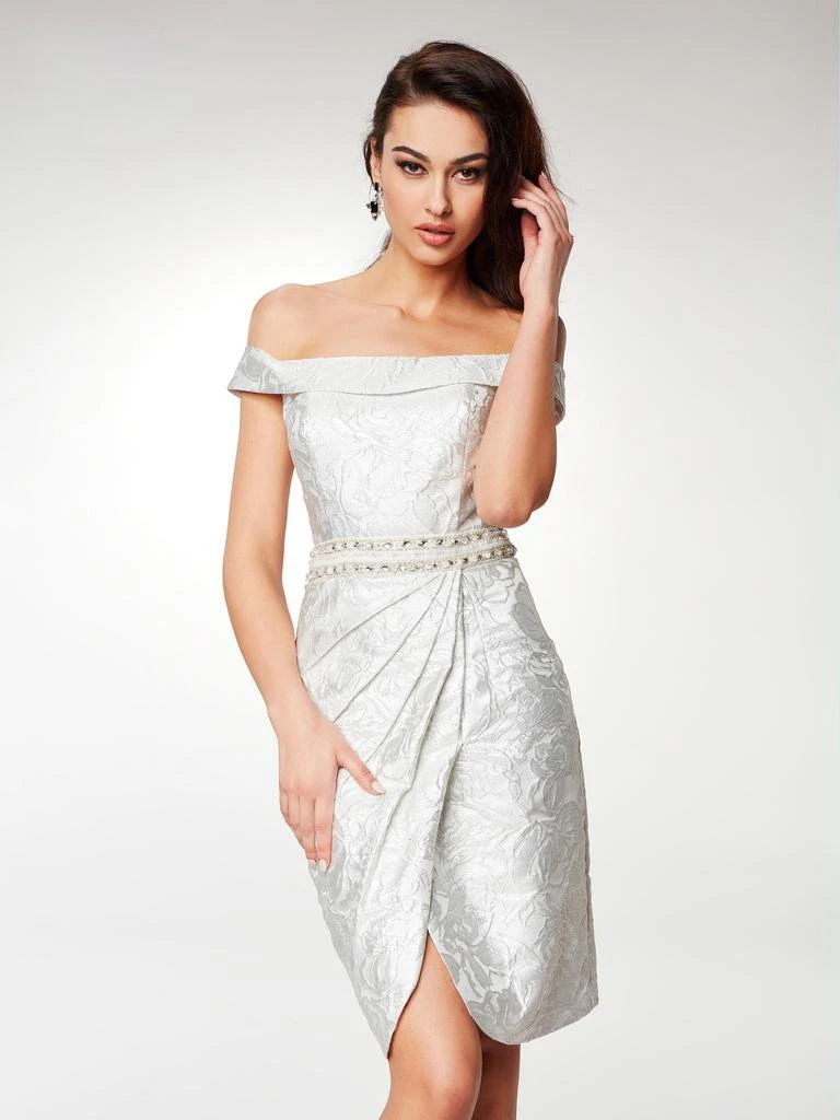 Clarisse - M6561 Beaded Brocade Off-Shoulder Tulip Dress 5 Clarisse - M6561 Beaded Brocade Off-Shoulder Tulip Dress