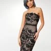 Clarisse - M6571 Knee Length Embroidered Lace Strapless Dress 2 Clarisse - M6571 Knee Length Embroidered Lace Strapless Dress