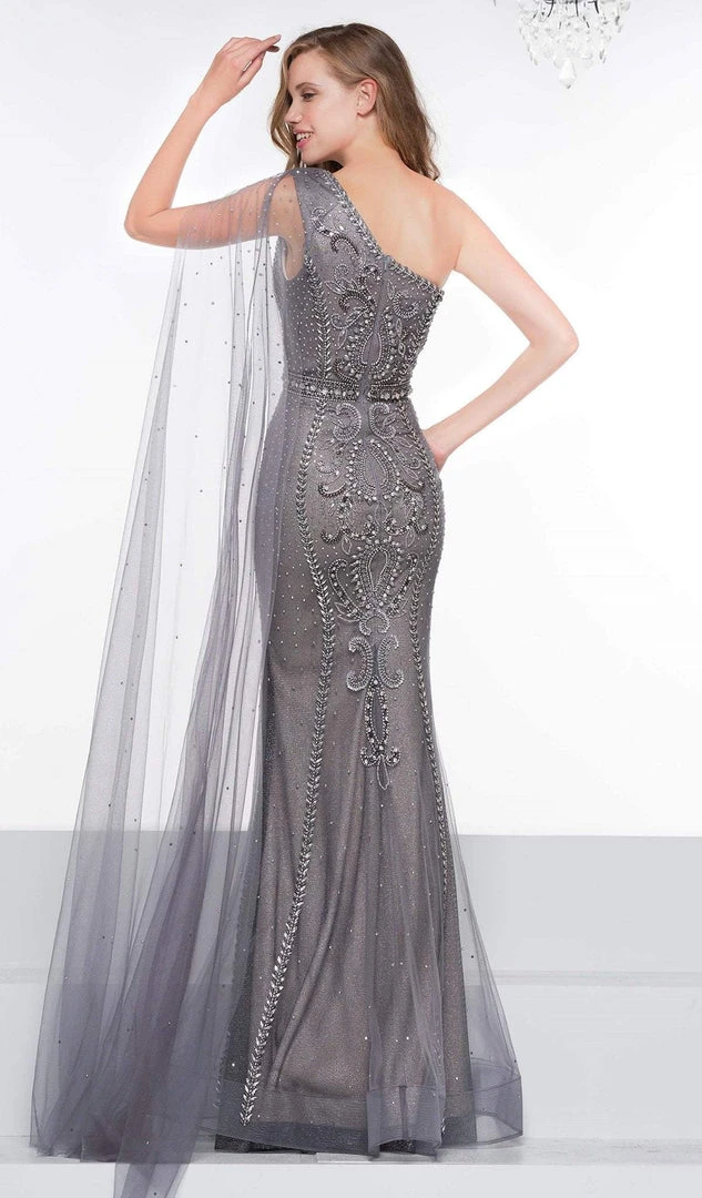 Colors Dress - 2058 Embellished One Shoulder Trumpet Dress 6 Colors Dress - 2058 Embellished One Shoulder Trumpet Dress