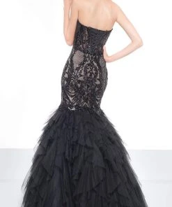 Colors Dress - 2067 Sequined Illusion Corset Tiered Gown 7 Colors Dress - 2067 Sequined Illusion Corset Tiered Gown