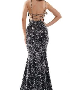 Colors Dress - 2459 Sequin Plunging Sweetheart Mermaid Dress