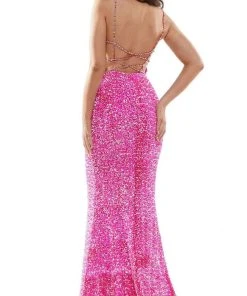 Colors Dress - 2459 Sequin Plunging Sweetheart Mermaid Dress