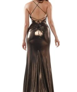 Colors Dress - 2635 V-Neck Metallic Jersey Gown 11 Colors Dress - 2635 V-Neck Metallic Jersey Gown