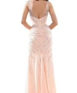 Colors Dress - 2651 Beaded Mesh High Slit Gown 9 Colors Dress - 2651 Beaded Mesh High Slit Gown