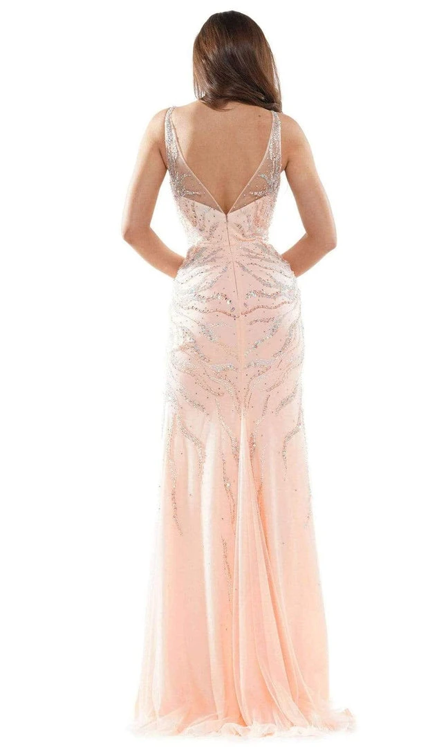 Colors Dress - 2651 Beaded Mesh High Slit Gown 4 Colors Dress - 2651 Beaded Mesh High Slit Gown