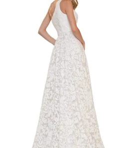 Colors Dress - 2657 One Shoulder Lace A-Line Gown