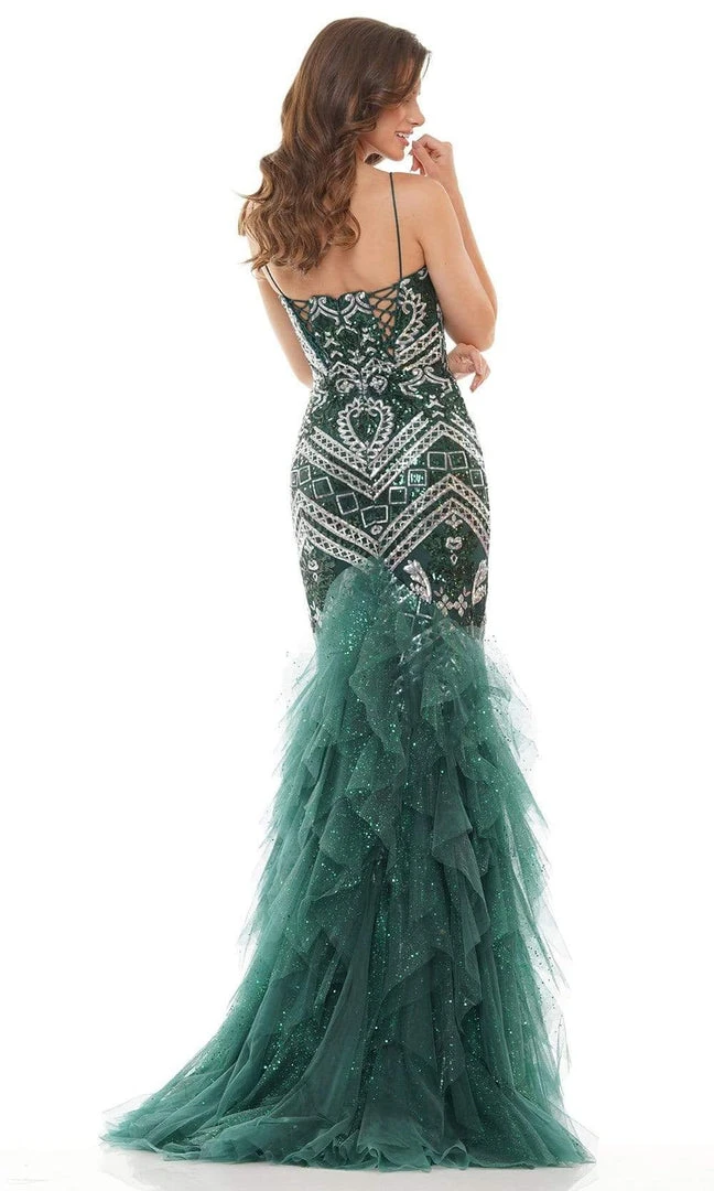 Colors Dress - 2738 Sequined V-Neck Mermaid Gown 4 Colors Dress - 2738 Sequined V-Neck Mermaid Gown