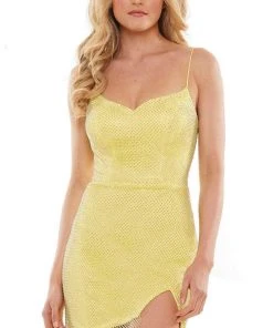 Colors Dress 2785 - V-Neck Rhinestone-Ornate Cocktail Dress 10 Colors Dress 2785 - V-Neck Rhinestone-Ornate Cocktail Dress