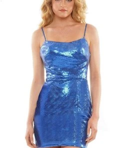 Colors Dress 2794 - Scoop Neck Sequin Cocktail Dress