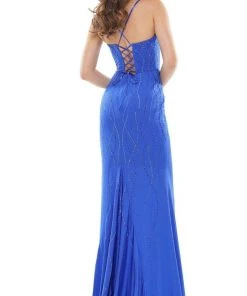 Colors Dress - G1052 Scoop Neck Beaded Sheath Dress