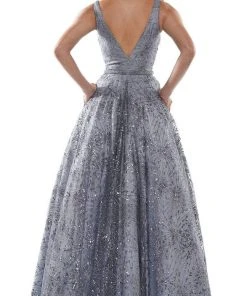 Colors Dress - G942 V-Neck Glittering Ballgown