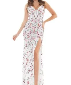 Colors Dress - K117 Multicolor Floral Sequined Dress