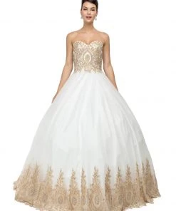 Dancing Queen - 1115 Bead Embellished Sweetheart Formal Ball Gown