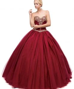 Dancing Queen - 1167 Cap Sleeves Sweetheart Enchanted Ornate Evening Gown