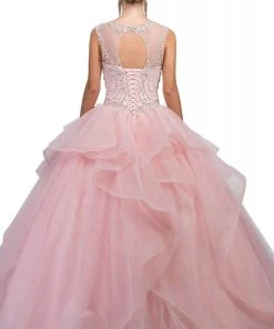 Dancing Queen - 1198 Cap Sleeve Jeweled Embroidery Ballgown