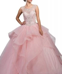 Dancing Queen - 1198 Cap Sleeve Jeweled Embroidery Ballgown