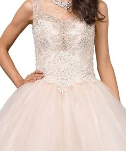 Dancing Queen - 1201 Sleeveless Embellished V-neck Quinceanera Ballgown 8 Dancing Queen - 1201 Sleeveless Embellished V-neck Quinceanera Ballgown