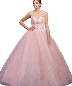 Dancing Queen - 1201 Sleeveless Embellished V-neck Quinceanera Ballgown 11 Dancing Queen - 1201 Sleeveless Embellished V-neck Quinceanera Ballgown