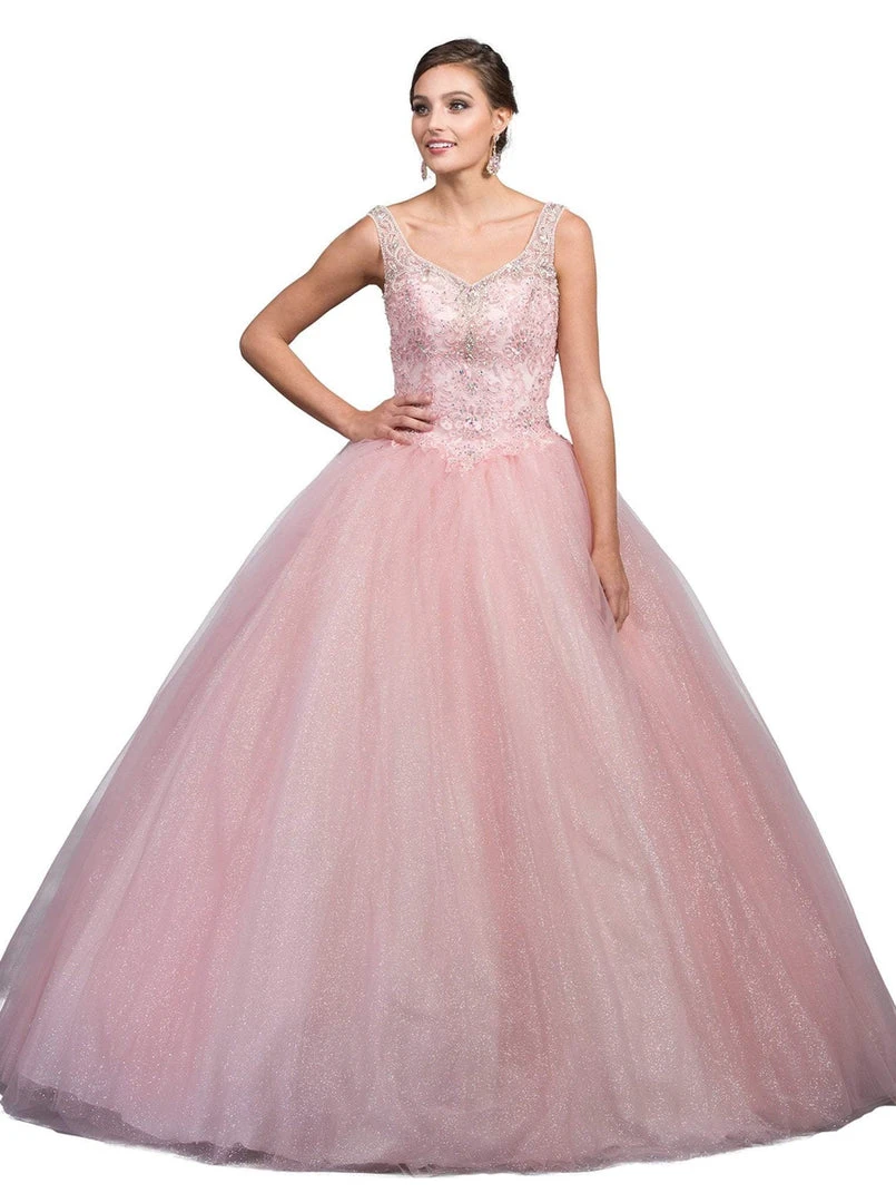 Dancing Queen - 1201 Sleeveless Embellished V-neck Quinceanera Ballgown 7 Dancing Queen - 1201 Sleeveless Embellished V-neck Quinceanera Ballgown