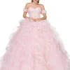 Dancing Queen - 1322 Floral Applique Ruffled Quinceanera Ballgown