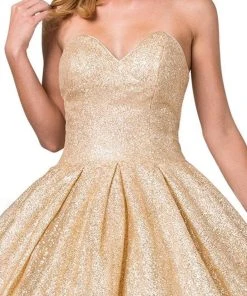 Dancing Queen - 1341 Strapless Sweetheart Bodice Glitter Ballgown
