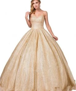 Dancing Queen - 1341 Strapless Sweetheart Bodice Glitter Ballgown