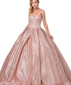 Dancing Queen - 1341 Strapless Sweetheart Bodice Glitter Ballgown