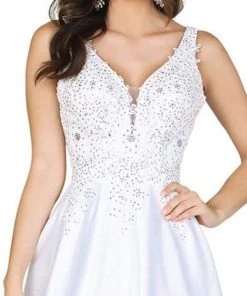 Dancing Queen - 139 Embellished Plunging V-Neck Wedding Gown