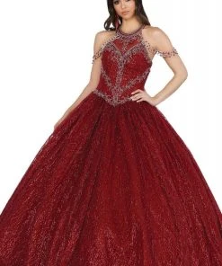Dancing Queen - 1420 Embellished Halter Neck Ballgown
