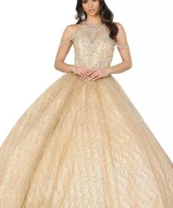 Dancing Queen - 1420 Embellished Halter Neck Ballgown