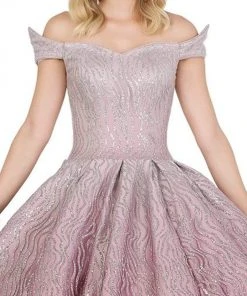 Dancing Queen - 1427 Glitter Off-Shoulder Quinceanera Gown