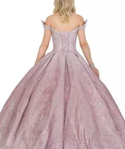 Dancing Queen - 1427 Glitter Off-Shoulder Quinceanera Gown