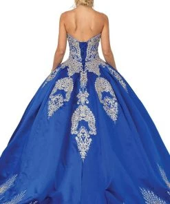 Dancing Queen - 1494 Sweetheart Neck Gold Applique Ballgown